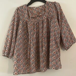 Youth XL off white blouse with flowers